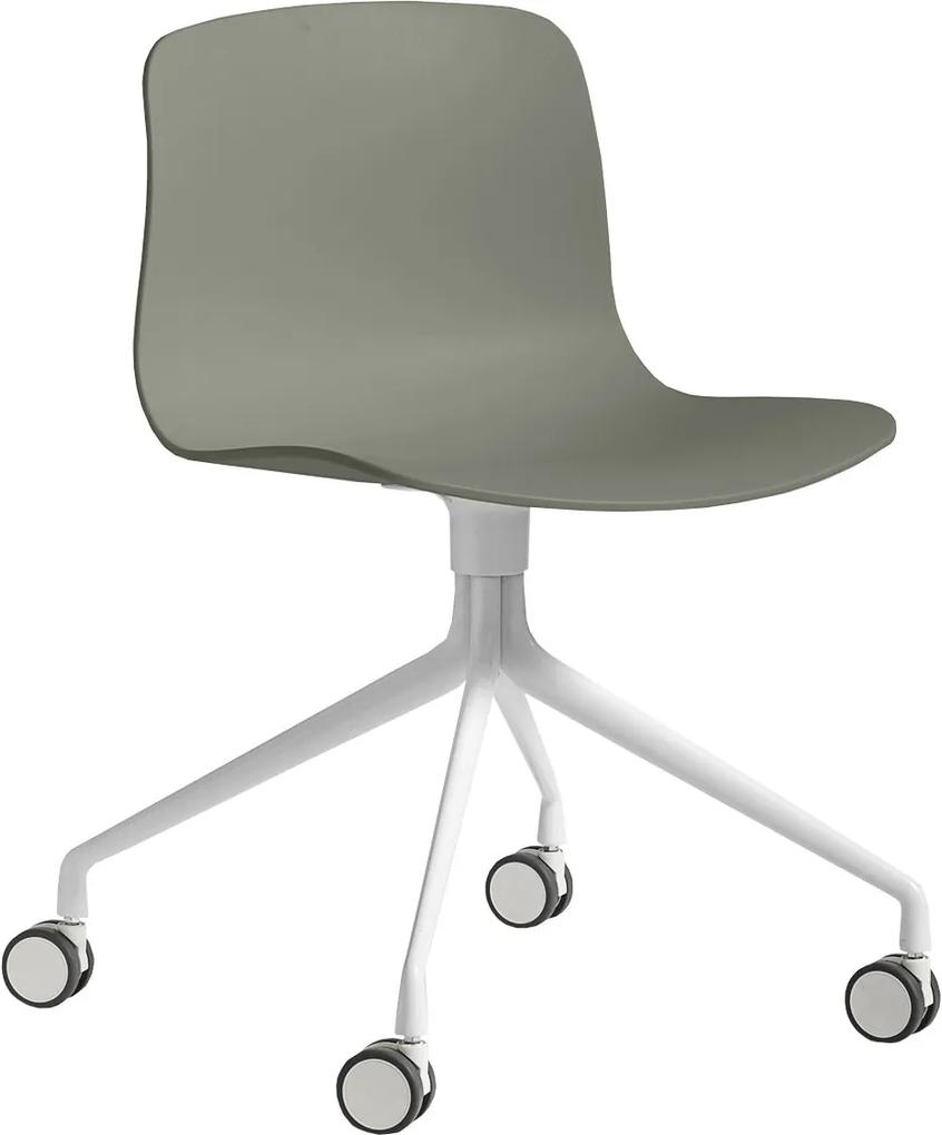Hay About a Chair AAC14 stoel met wit onderstel Dusty Green