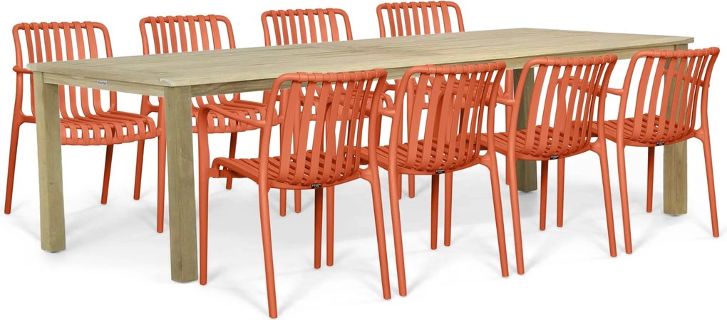 Tuinset 8 personen 300 cm Kunststof Oranje Domani Furniture Alba/Weston