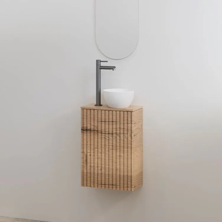 Best Design Mali ribbel toiletmeubel eiken