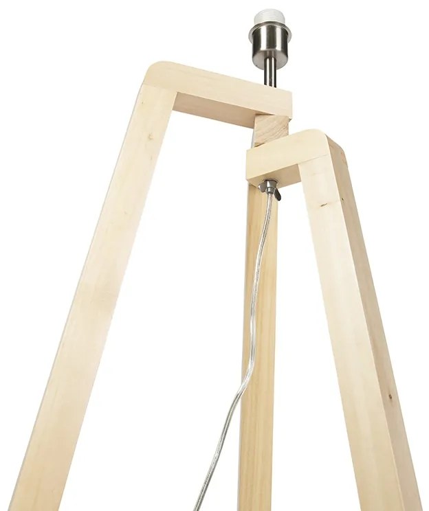 Vloerlamp tripod hout zonder kap - Puros