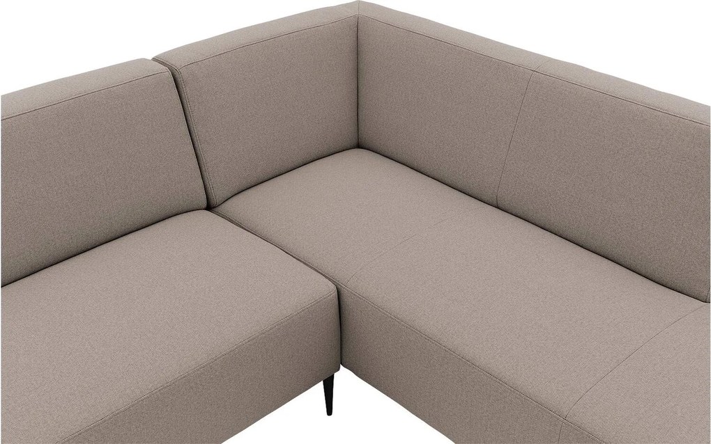 Goossens  Key West grijs, stof, 3-zits, modern design met ligelement rechts