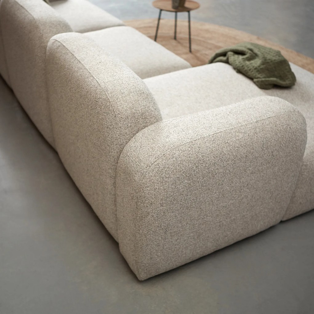 Beige Hoekbank Chaise Longue Links