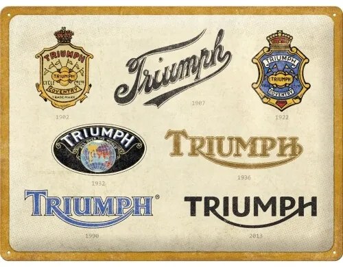 Metalen bord Triumph - Logo Evolution