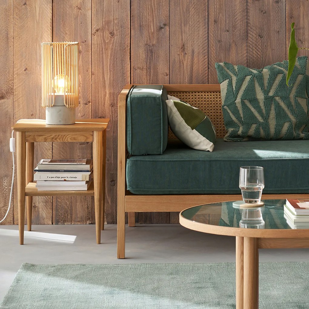 Bijzettafel of nachtkastje in essenhout LUSSAN