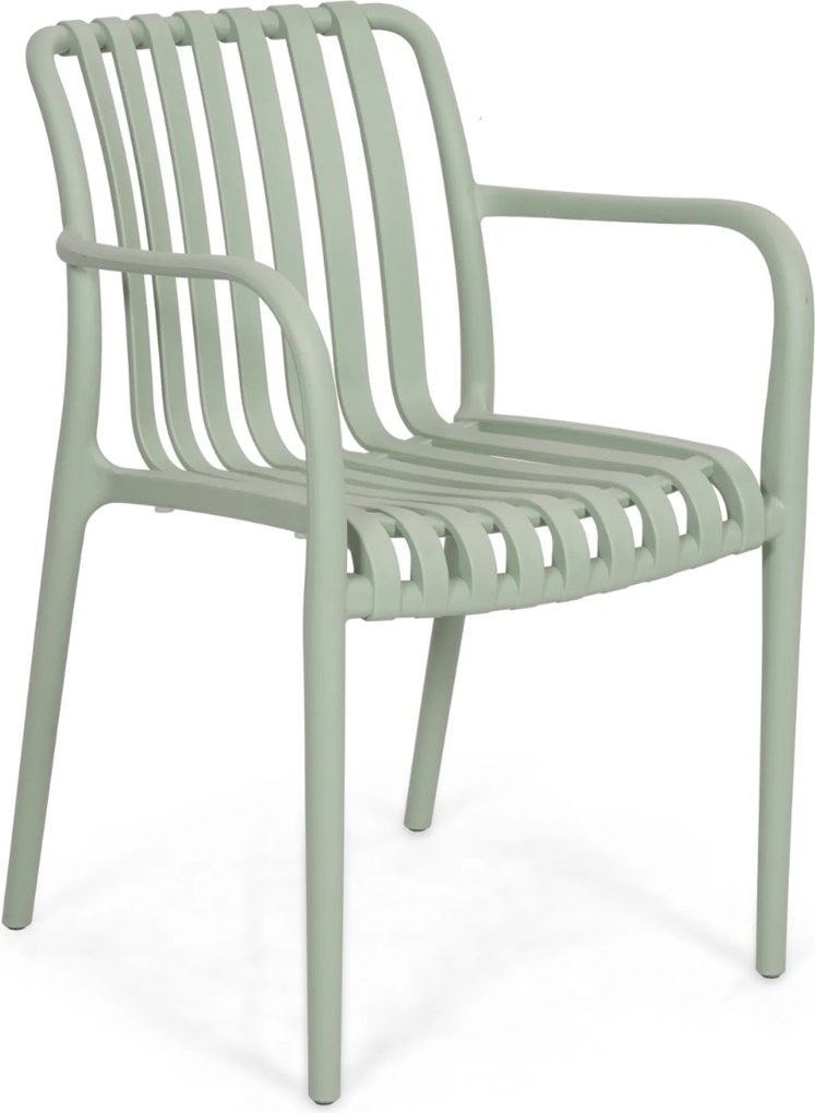 Tuinset Ronde Tuintafel 6 personen 150 cm Kunststof Groen Domani Furniture Alba/Arancia