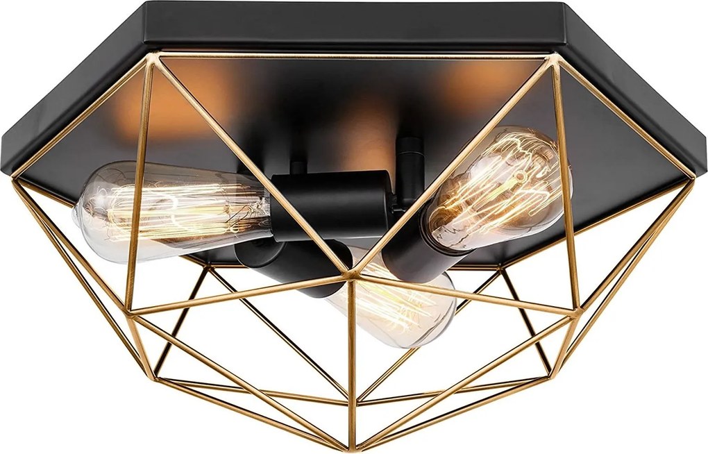 Plafondlamp APP1094-3C zwart goud