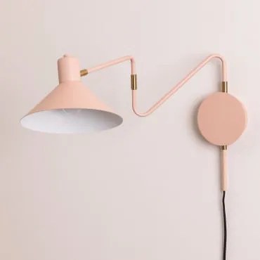 Draaibare Wandlamp Van Ijzer Lizz Lichtroze - Sklum