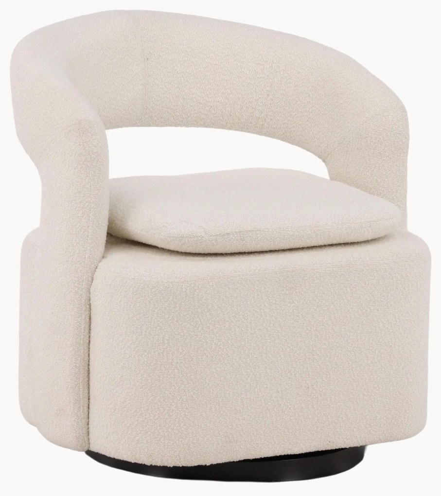 Bouclé loungefauteuil Laurel met draaifunctie