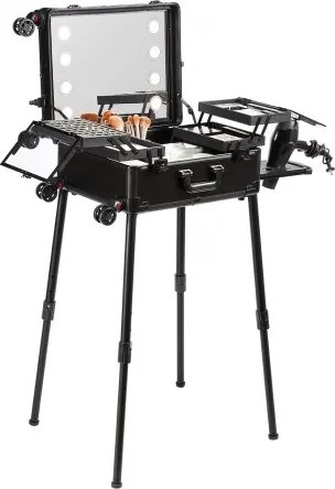 VEVOR Cosmetica-koffer 1030 x 510 x 1360 mm Make-uptas ABS + MDF-plaat + aluminium frame Make-upkoffer Make-upkoffer Ideaal voor kappers, make-upstudio's, bruiloften of evenementenmake-up
