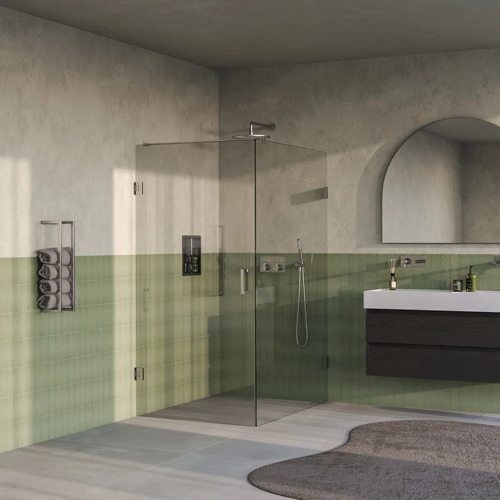 Brauer Void profielloze douchecabine 100x140cm RVS geborsteld PVD
