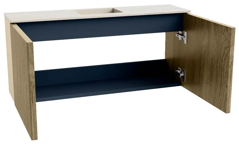 Mondiaz Joya DLux 90cm toiletmeubel dusk met wastafel faye midden zonder kraangat meli