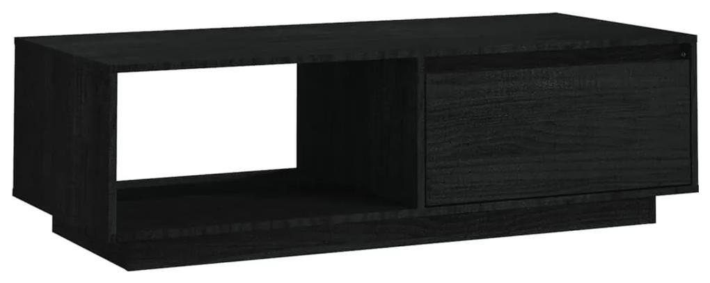 vidaXL Salontafel 110x50x33,5 cm massief grenenhout zwart