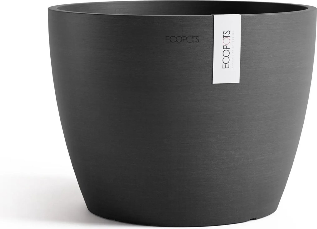 Ecopots bloempot Stockholm 31- Rond - Dark Grey - Diameter 31 x H23,5 cm
