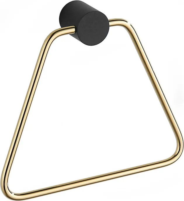 Mexen Aron handdoekhanger, zwart/goud - 7088132-57