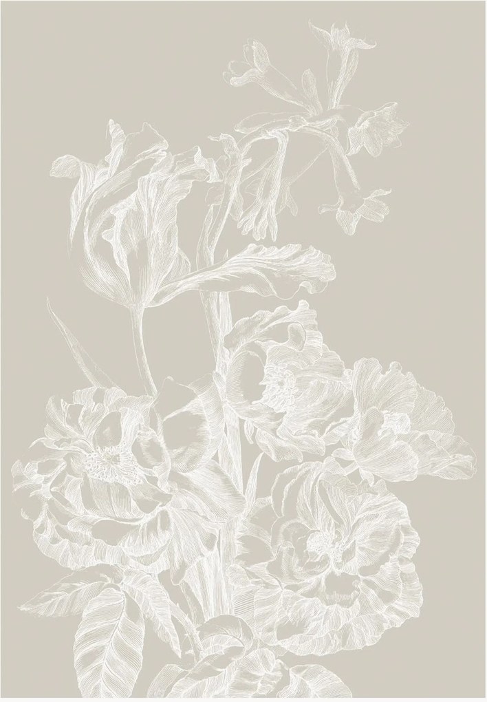 Behang Engraved Flowers