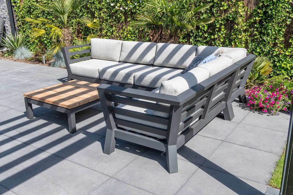 Hoek loungeset 6 personen Aluminium Grijs 4 Seasons Outdoor Meteoro