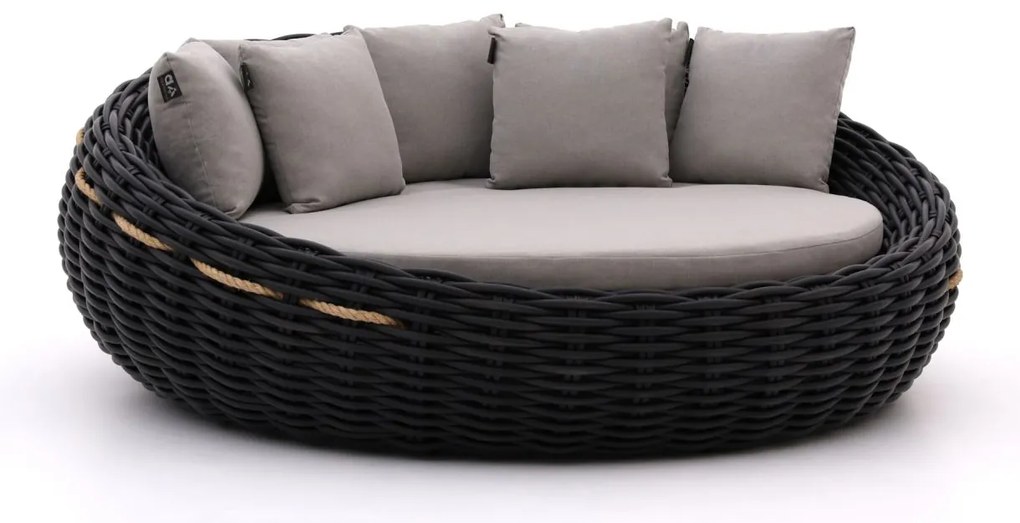 Tuinbed Apple Bee | Wicker (vlechtwerk) | Zwart | Ligstoel tuin | Strandbed  | Kees Smit Tuinmeubelen