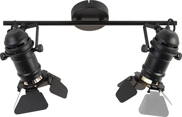 Smart spot zwart incl. WiFi GU10 2-lichts met kleppen - Movie