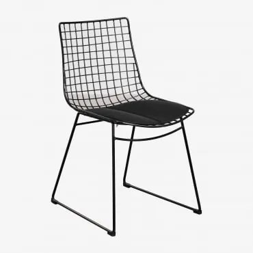 Set Van 4 Renee Stalen Eetkamerstoelen Zwart & Kunstleren Zwart - Sklum