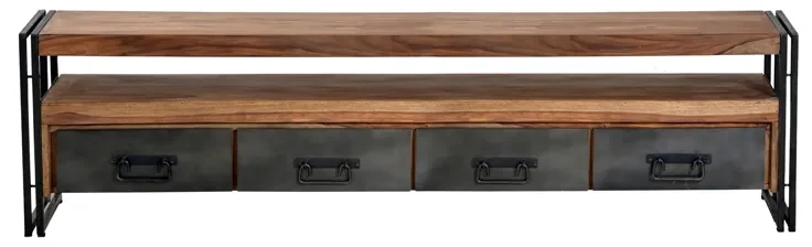 Tv-meubel Hout Met Metaal 200 Cm - 200x40x55cm.