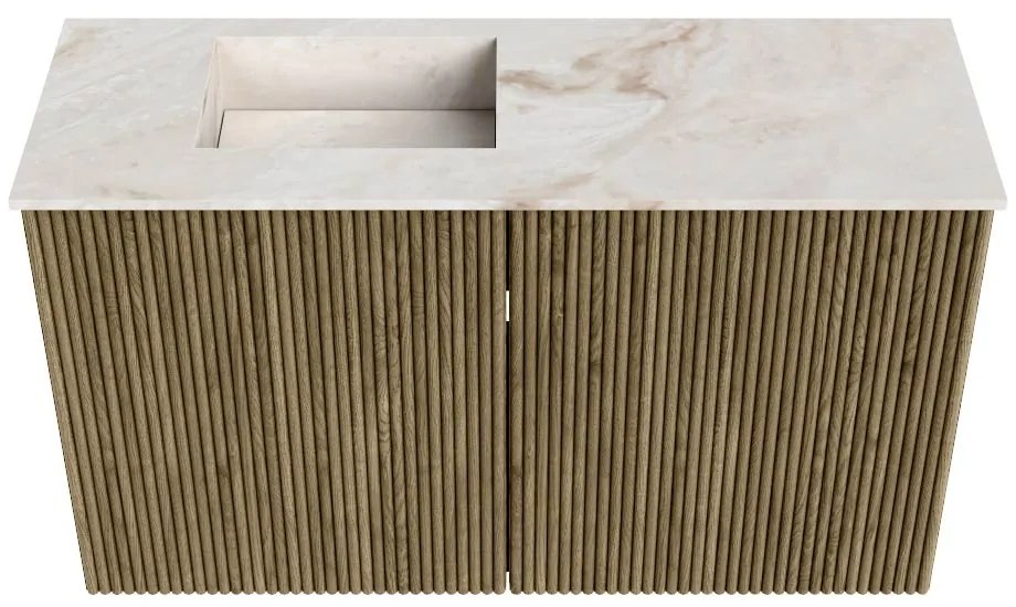 Mondiaz Joya DLux 70cm toiletmeubel dusk met wastafel faye links 1 kraangat frappe