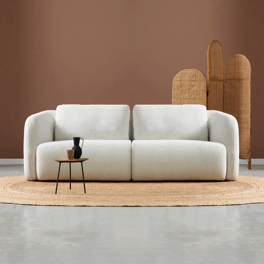 PEPP Interiors Cloud 3-zits Bank Met Ronde Vormen Creme