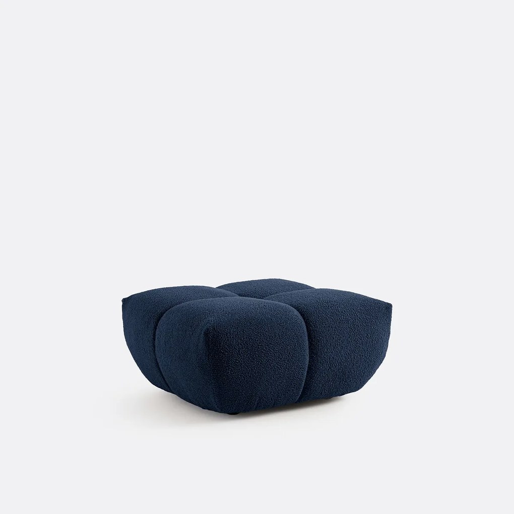 Poef, dikke bouclé stof, L83 cm, Nuria