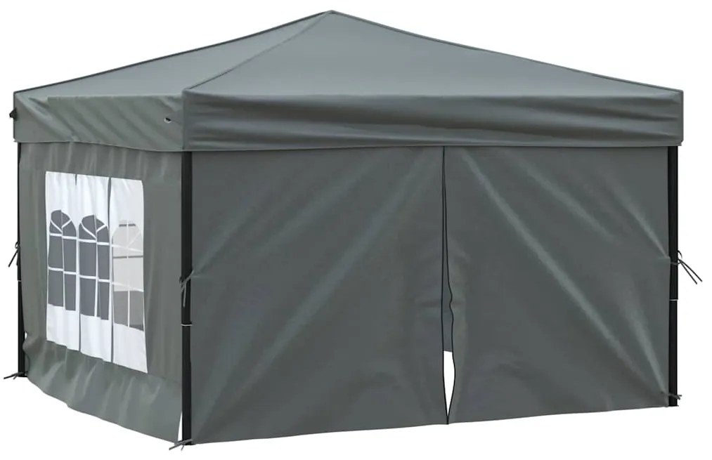 vidaXL Partytent inklapbaar met zijwanden 3x3 m antracietkleurig