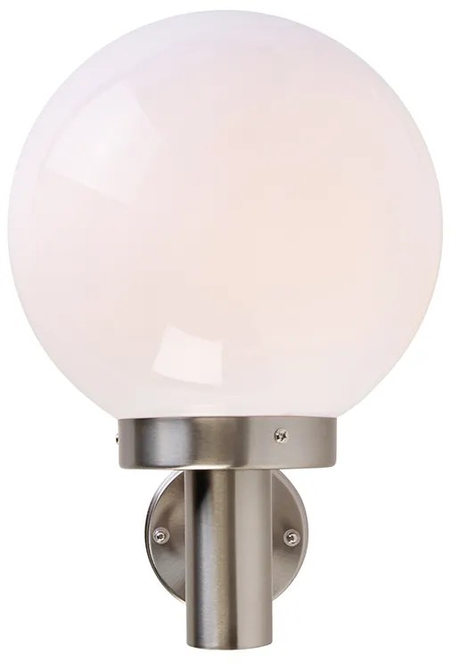 Moderne buitenwandlamp staal RVS IP44 - Sfera