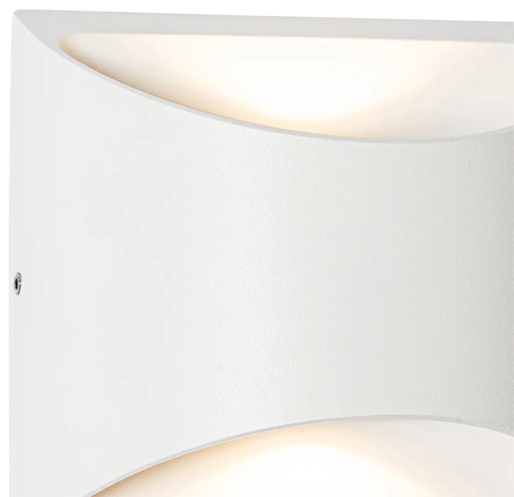 Moderne buiten wandlamp wit incl. LED 2-lichts IP54 - Mal Modern IP54 Buitenverlichting