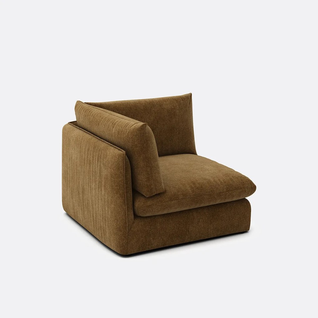 Hoekelement voor modulaire bank, in gemêleerd polyester, Malo