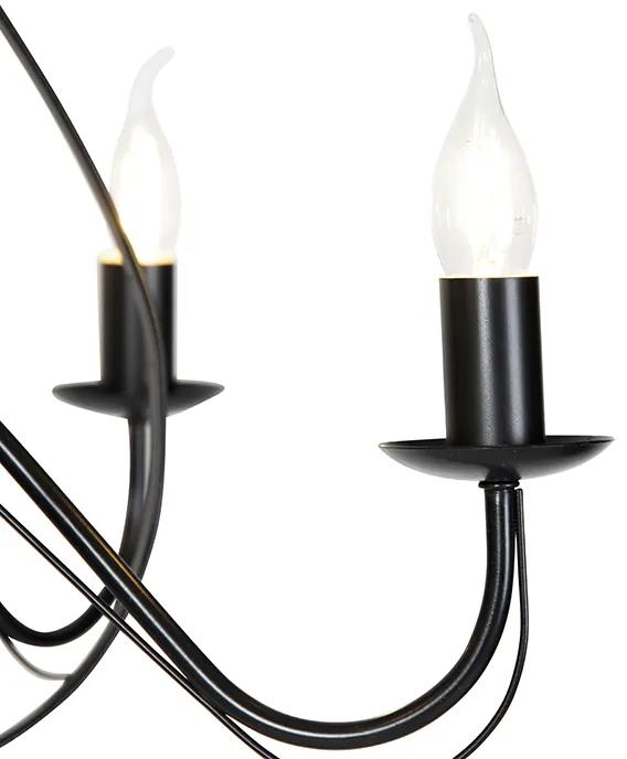 Klassieke kroonluchter zwart 5-lichts - Giuseppe Klassiek / Antiek E14 rond Binnenverlichting Lamp