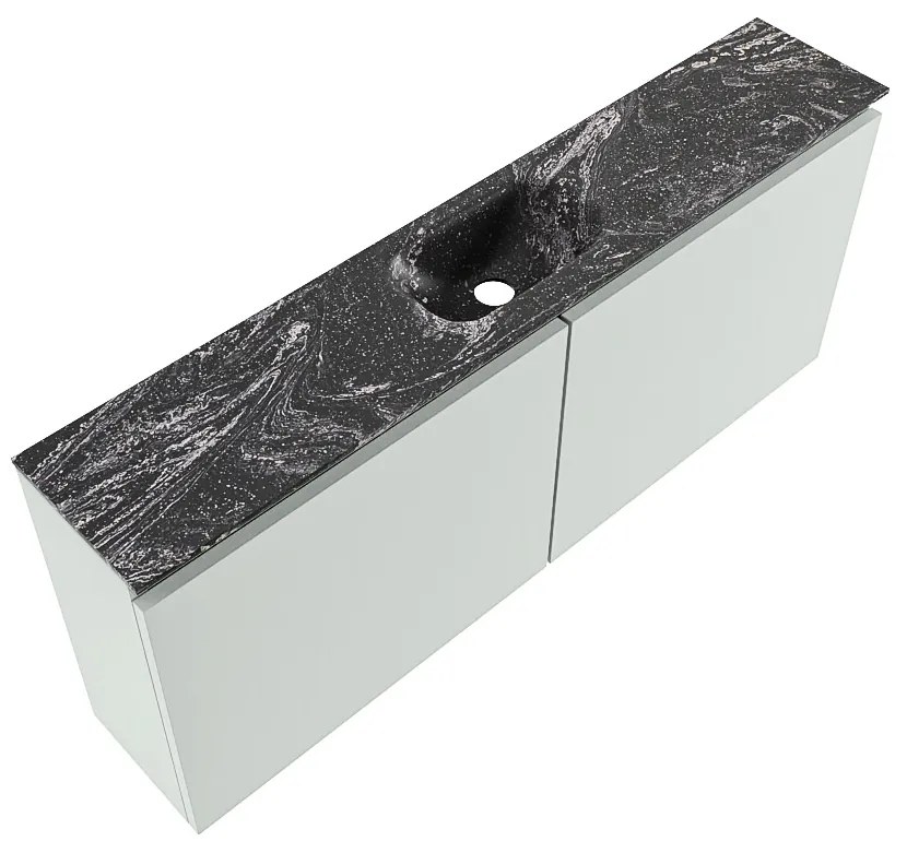 Mondiaz Ture DLux toiletmeubel 120cm greey met wastafel lava midden zonder kraangat