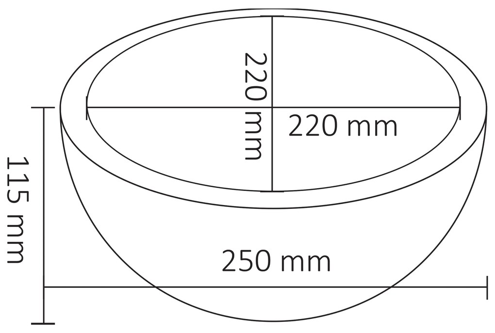 Differnz Ruz waskom 25x11cm wit