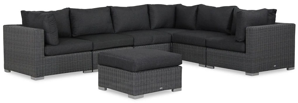 Hoek loungeset Wicker Zwart 6 personen Garden Collections Toronto