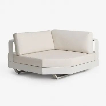 Hoekfauteuil Voor Modulaire Aluminium Bank Yarilo Bouclé Natuurlijke Kleuren - Sklum