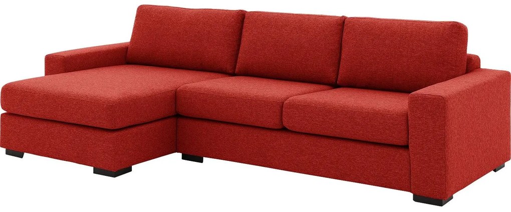 Goossens Hoekbank Lucca Met Chaise Longue rood, stof, stijlvol landelijk