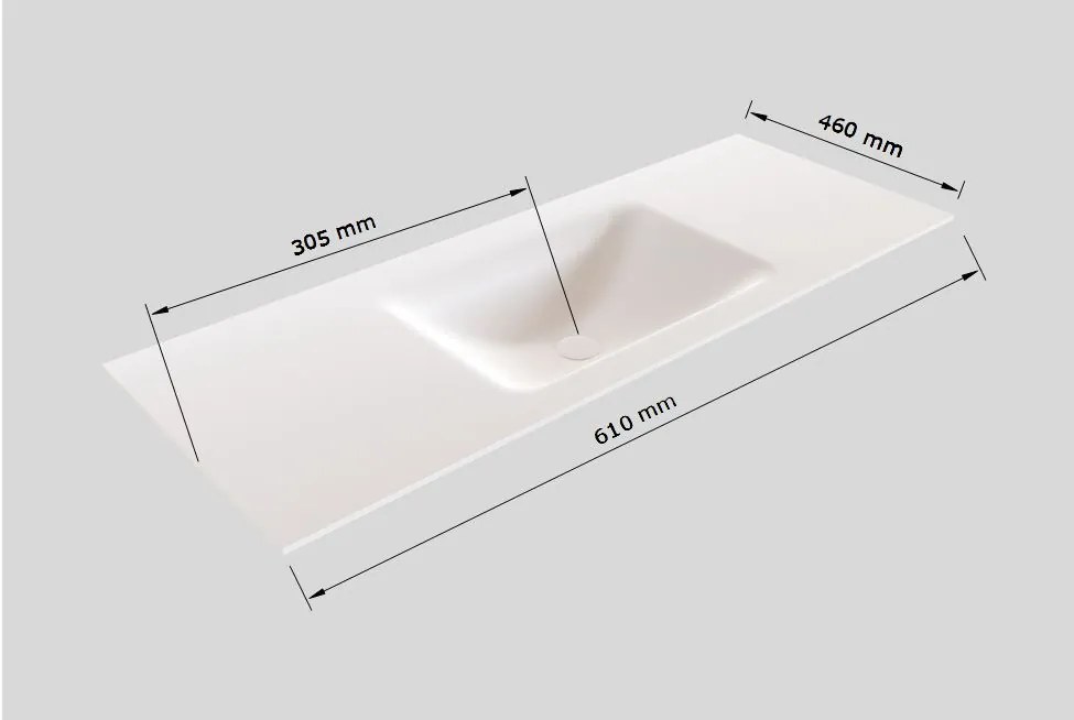 Zaro Valencia mat zwart badmeubel 60cm met Solid Surface wastafel 1 kraangat 2 lades