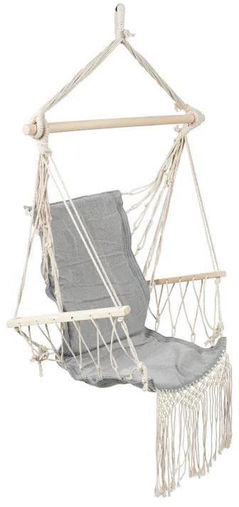 Hangstoel met franjes - grijs - 90x95x50 cm