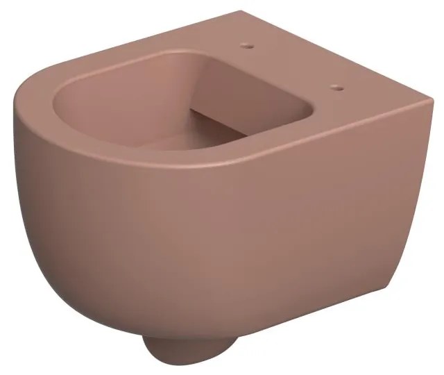 Xenz Gio randloos toilet 47cm met vortexspoeling en zitting roze mat