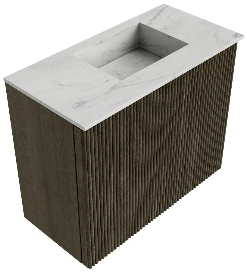Mondiaz Joya DLux 50cm toiletmeubel shadow met wastafel faye rechts 1 kraangat opalo