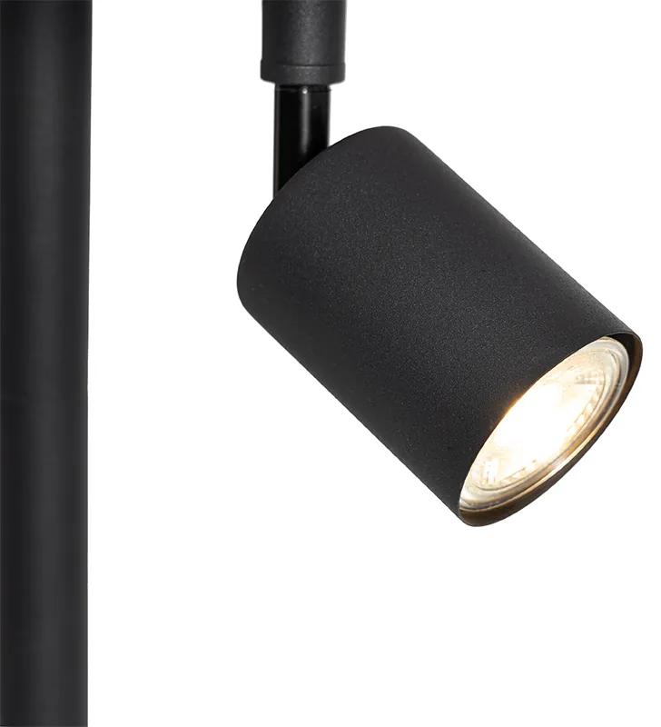 Vloerlamp zwart met witte binnenkant en leeslamp - Jelena Modern E27 rond Binnenverlichting Lamp