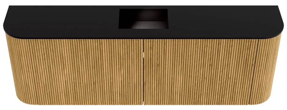 Mondiaz Joya 125cm toiletmeubel ronding links/rechts oak met wastafel faye midden 1 kraangat urban