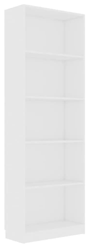 vidaXL Boekenkast met 5 schappen 60x24x175 cm bewerkt hout wit