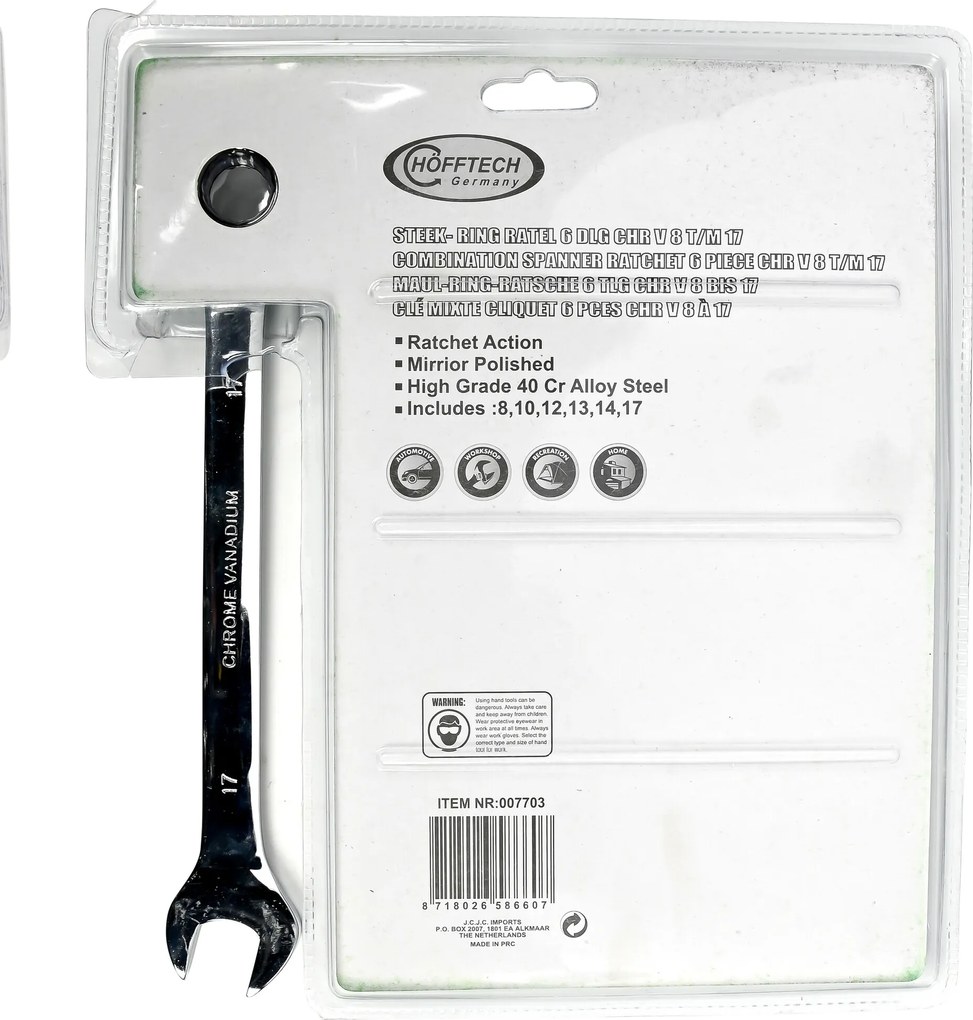 Benson Steek- en Ringratelsleutelset 6-delig Cr-V (007703)