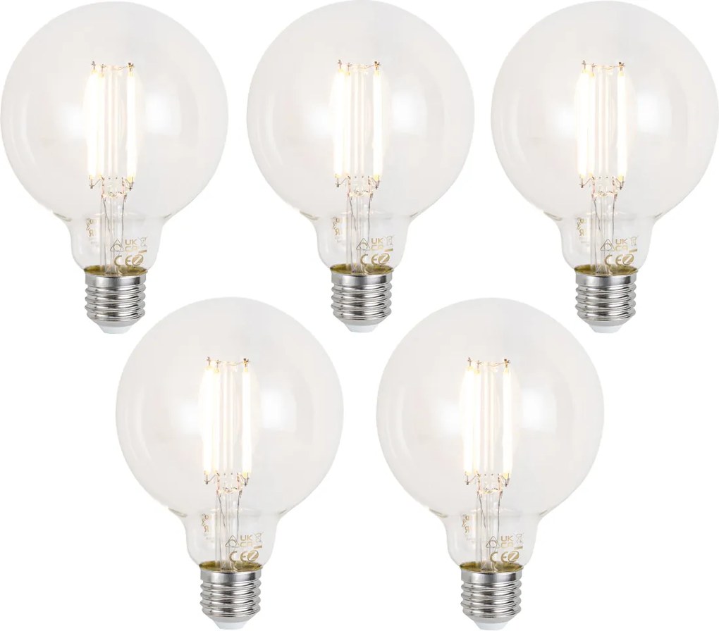 Set van 5 Smart E27 dimbare LED lampen G95 helder 7W 806 lm 2700-6500K Zigbee