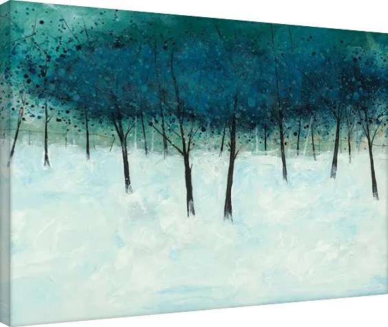 Print op canvas Stuart Roy - Blue Trees on White, (80 x 60 cm)