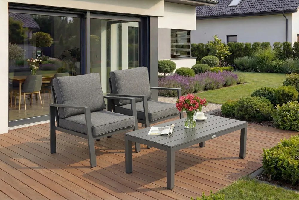 Tuinmeubelset voor terras Zakynthos Terrace antraciet Garden Point
