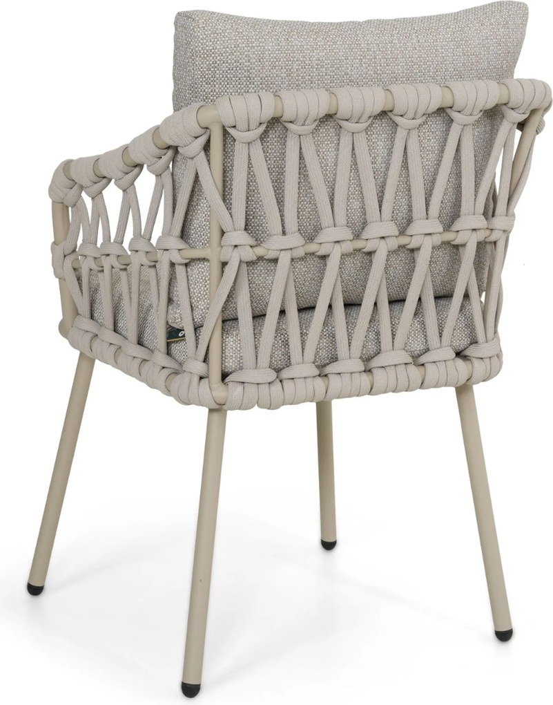 Tuinset Ronde Tuintafel 6 personen 150 cm Rope Zand/Beige Coco Oliva/Arancia