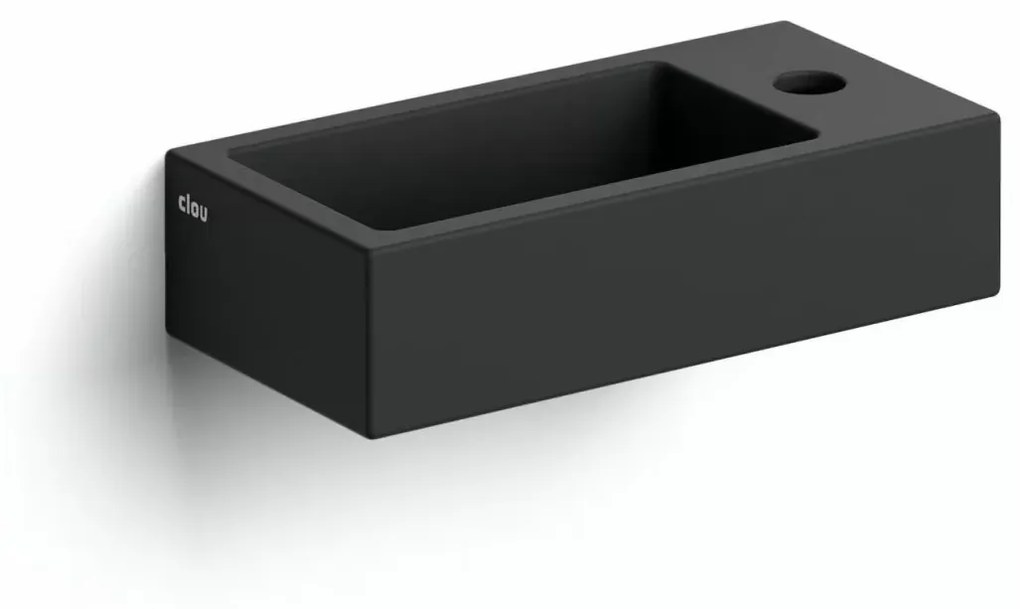 Clou Flush 3 keramische fontein 36cm met kraangat rechts zwart mat